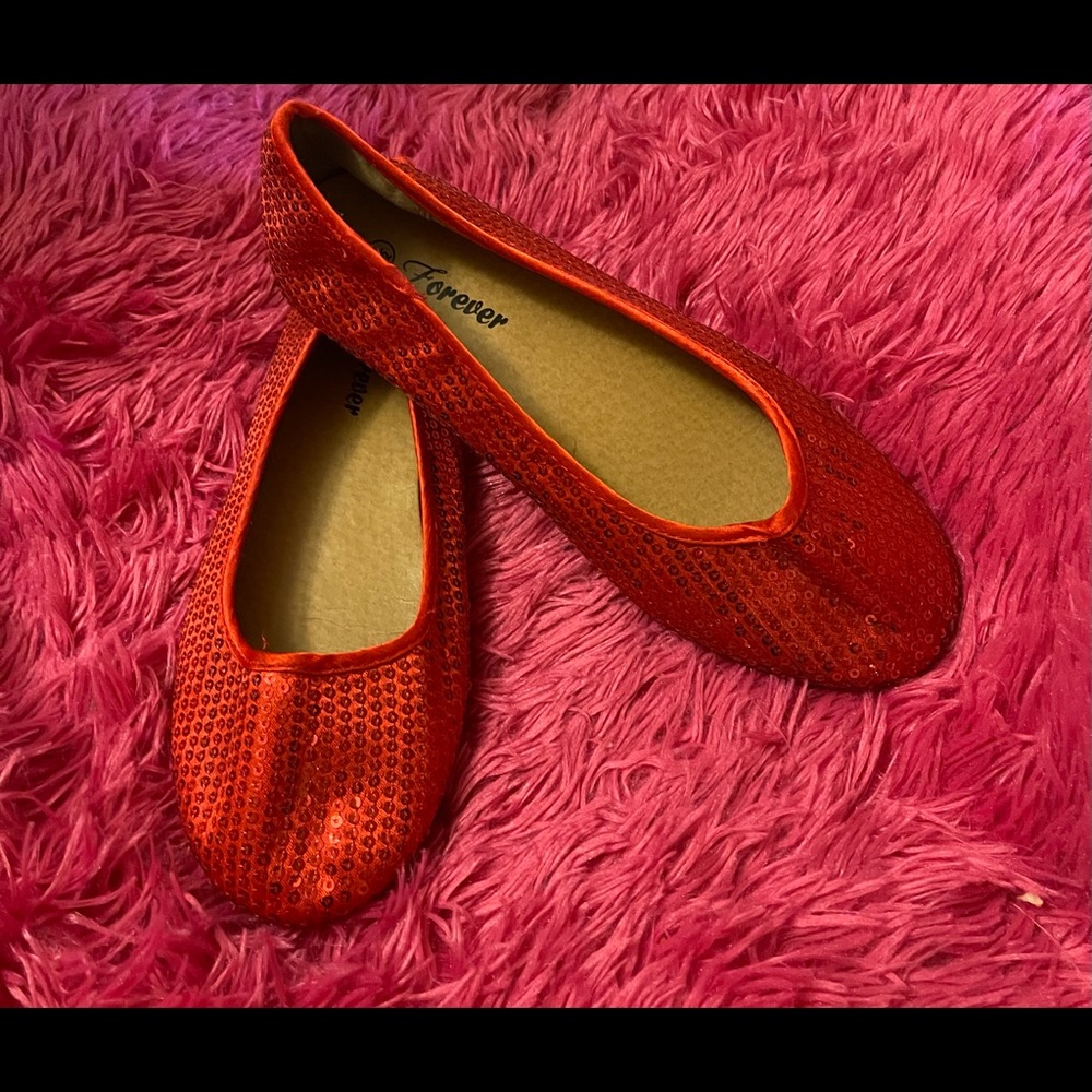 A red pair of flats